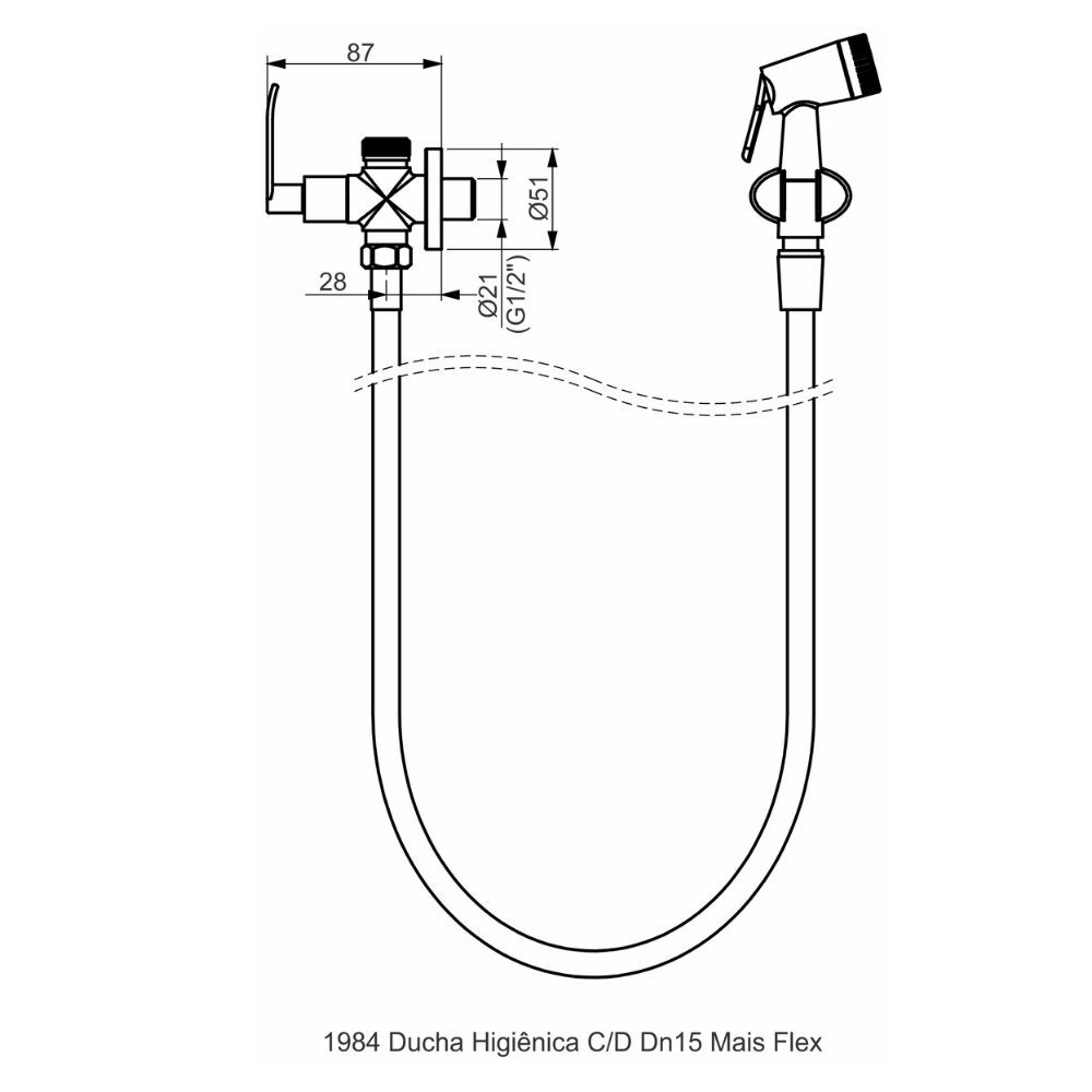 Ducha Higiênica com Derivação Mais Flex Perflex