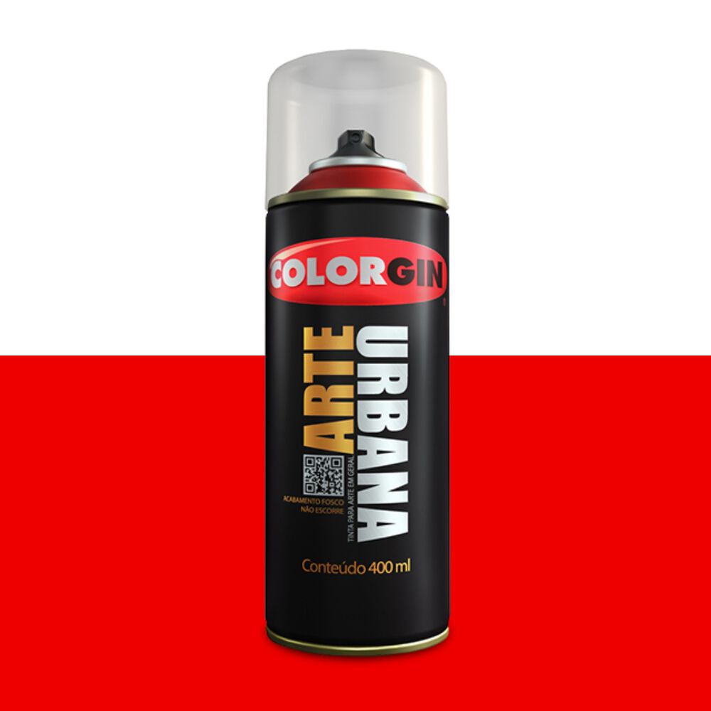 Tinta Spray Arte Urbana 400mL Vermelho Ferrari Colorgin