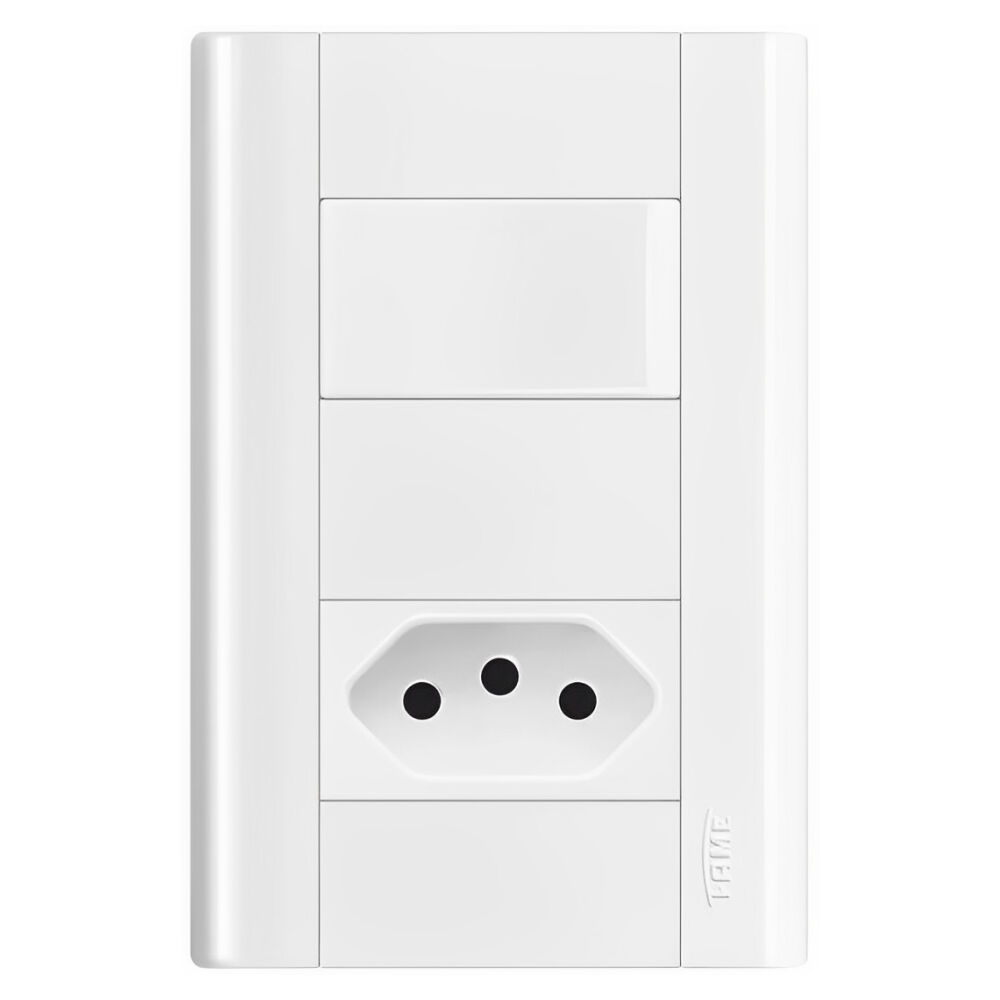 Interruptor Simples e Tomada 2P+T 20A/250V Distanciados Modulare 1436 Fame