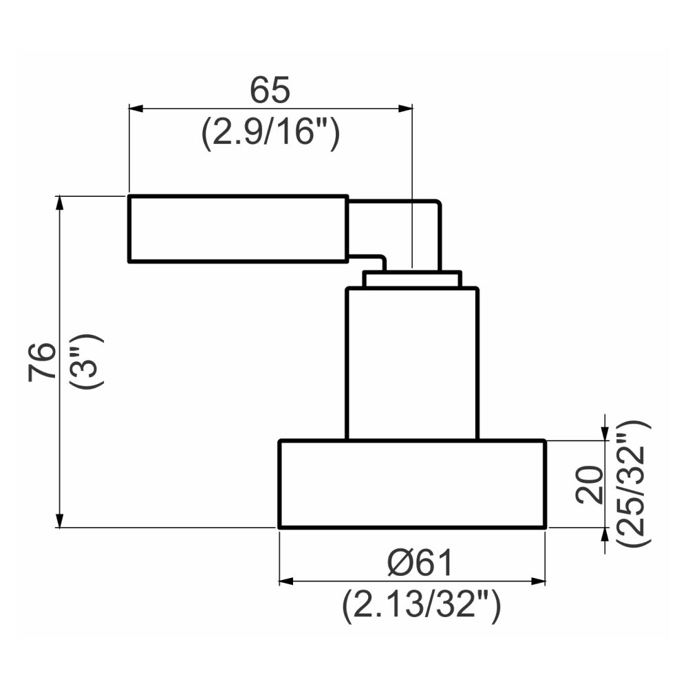 Acabamento Registro Base Docol 1/2" e 3/4" e 1" (Pequeno) Titânio Futura Perflex