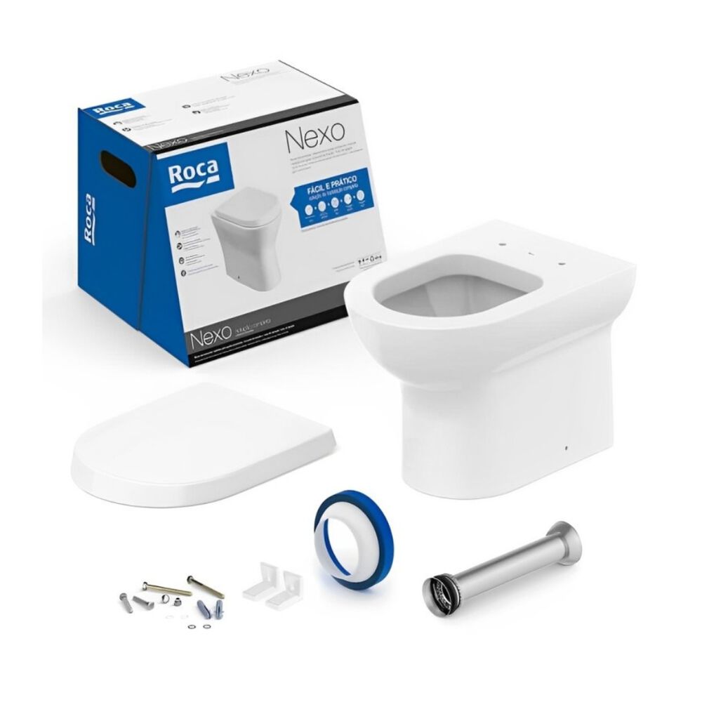 Kit Vaso Sanitário Convencional com Assento e Itens de Instalação Nexo Branco Roca