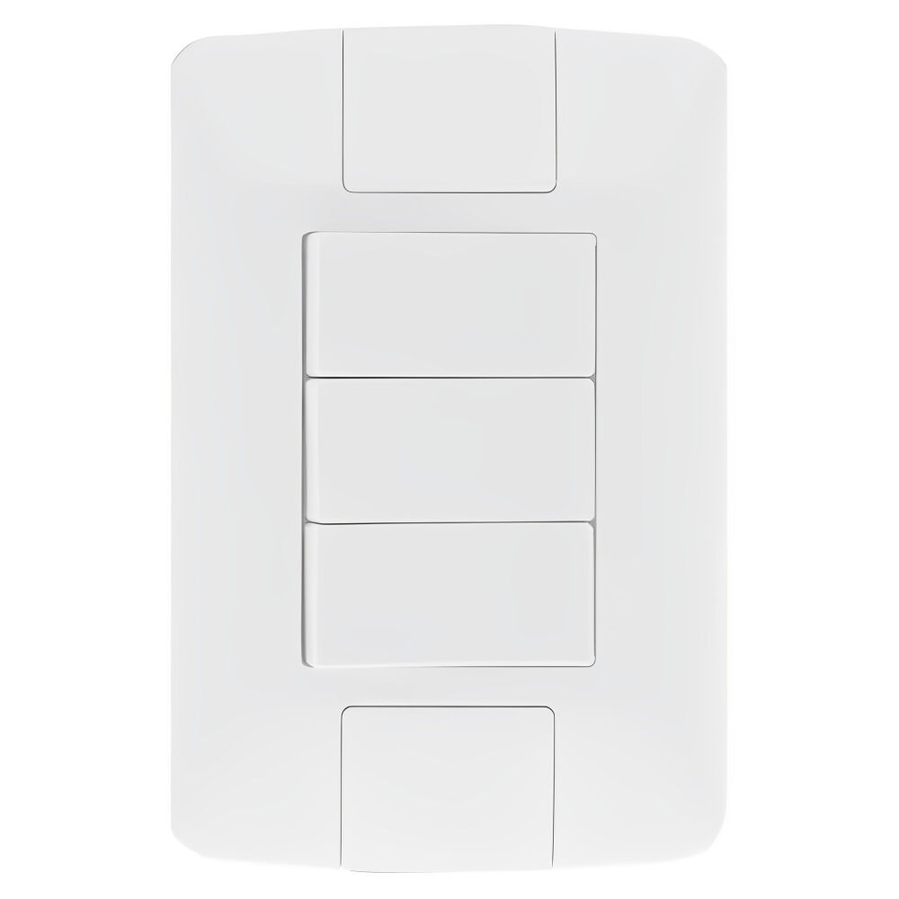 Conjunto 4x2 com 3 Interruptores Paralelos 6A/250V Aria Branco Tramontina