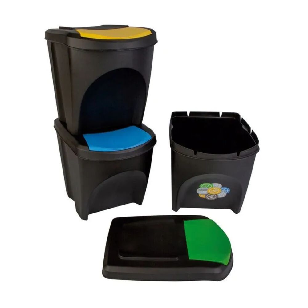 Lixeira com Tampa Andel Antracita 25L Casa&ideia