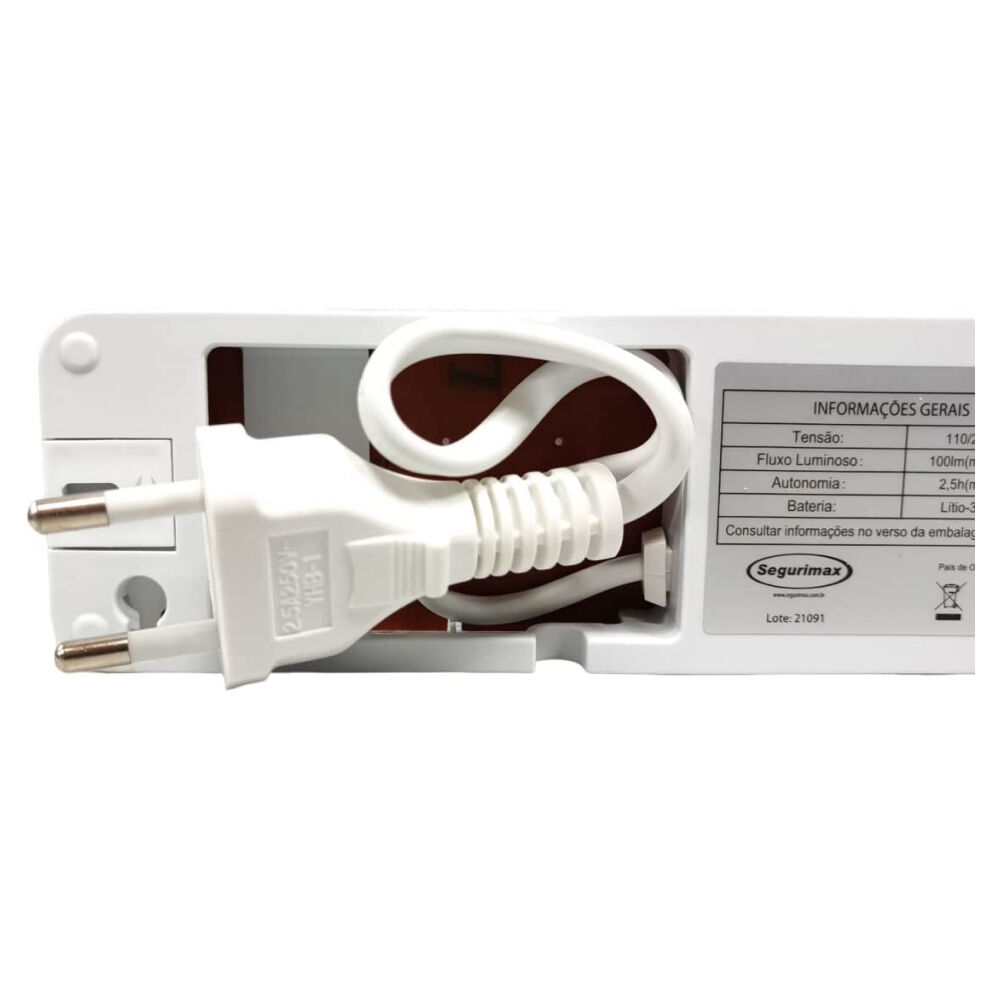 Luminária de Emergência 30 Leds Super Slim Segurimax