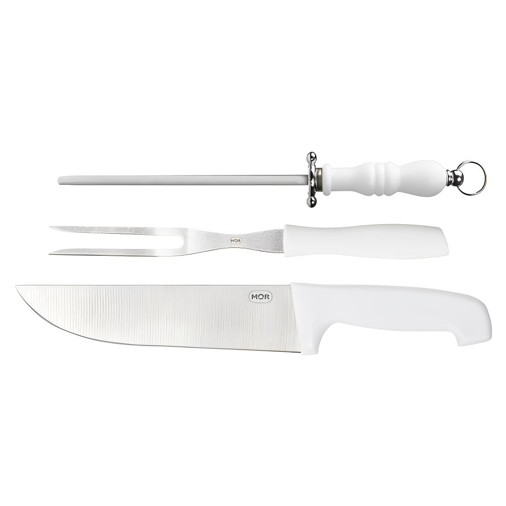 Kit para Churrasco Assador (Faca, Garfo e Chaira) MOR