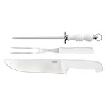 Kit para Churrasco Assador (Faca, Garfo e Chaira) MOR