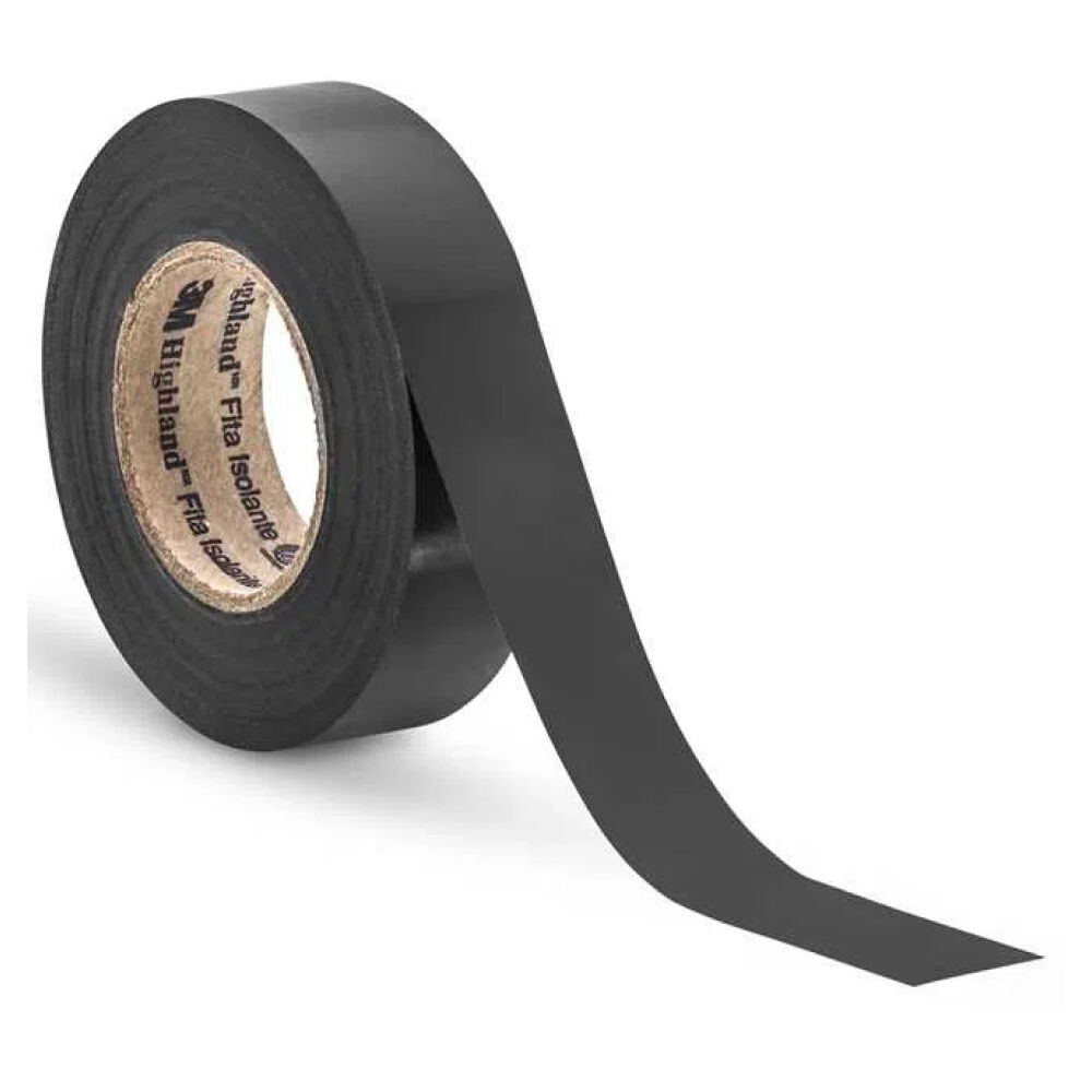 Fita Isolante Highland 19mm x 20m Preta 3M