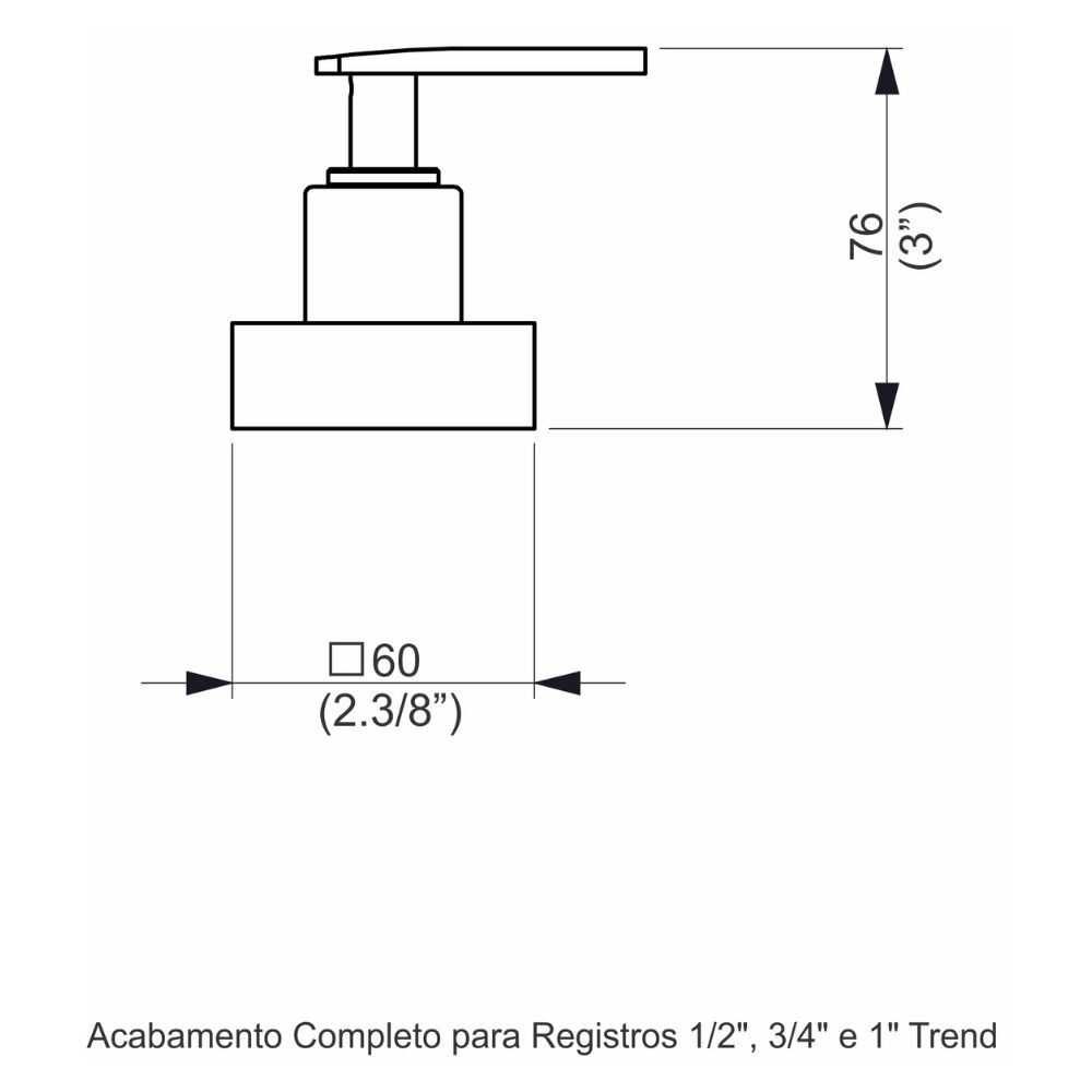 Acabamento Registro Base Deca 1/2" e 3/4" e 1" (Pequeno) Trend Perflex