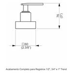 Acabamento Registro Base Deca 1/2" e 3/4" e 1" (Pequeno) Trend Perflex