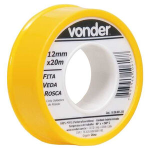 Fita Veda Rosca 12mm x 20m Branca Vonder