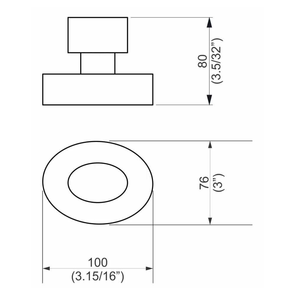 Acabamento Registro Base Deca 1.1/4" e 1.1/2" (Grande) Ovalle Perflex