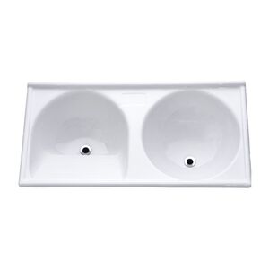 Tanque Duplo em Marmofibra 140x65cm Decoralita Tanque Duplo em Marmofibra 140x65cm Decoralita