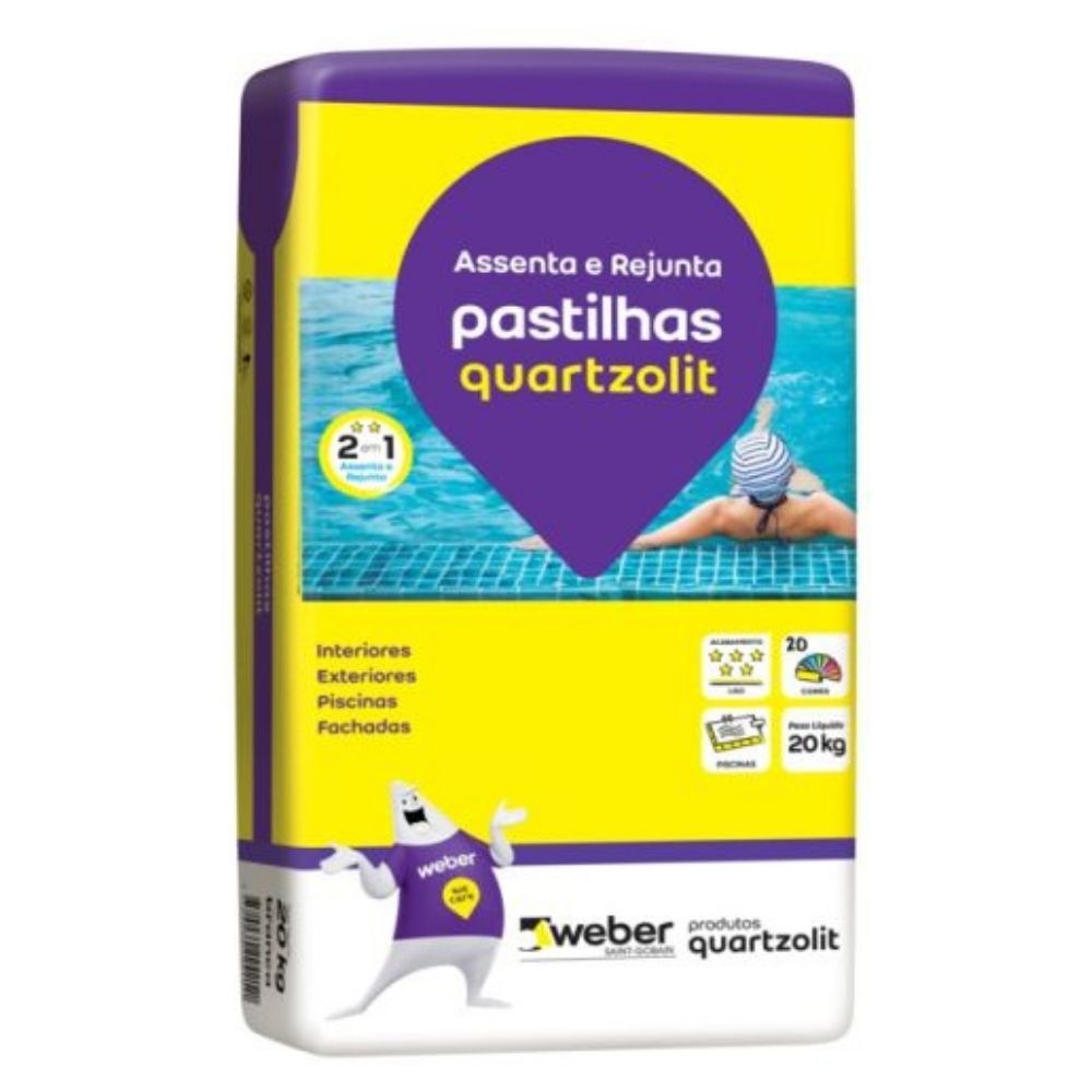 Argamassa Quartzolit Uso Interno e Externo Pastilhas 5kg Branco