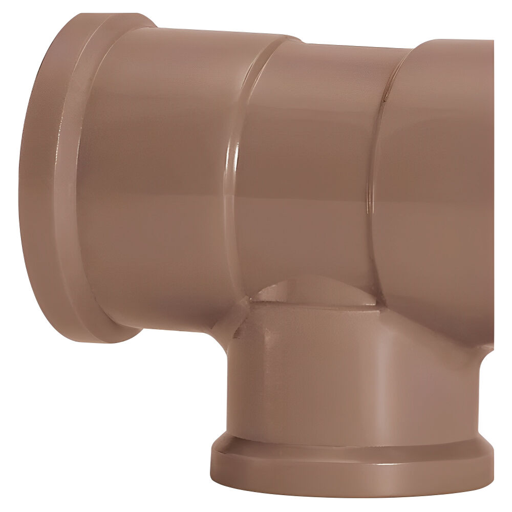 Tê de Redução Soldável PVC 50 x 25mm Marrom 11825 Amanco