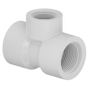 Tê de Redução Roscável PVC 3/4"x1/2" Branco Tigre Tê de Redução Roscável PVC 3/4"x1/2" Branco Tigre