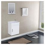 Gabinete Suspenso para Banheiro com Lavatório e Espelheira Siena 39cm Branco A.J. Rorato