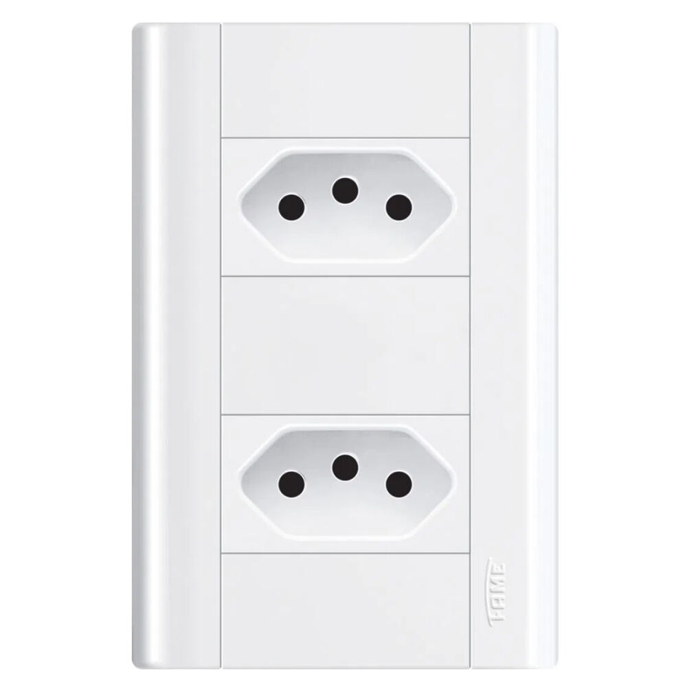 2 Tomadas 2P+T 10A/250V Distanciadas Modulare 1433 Fame