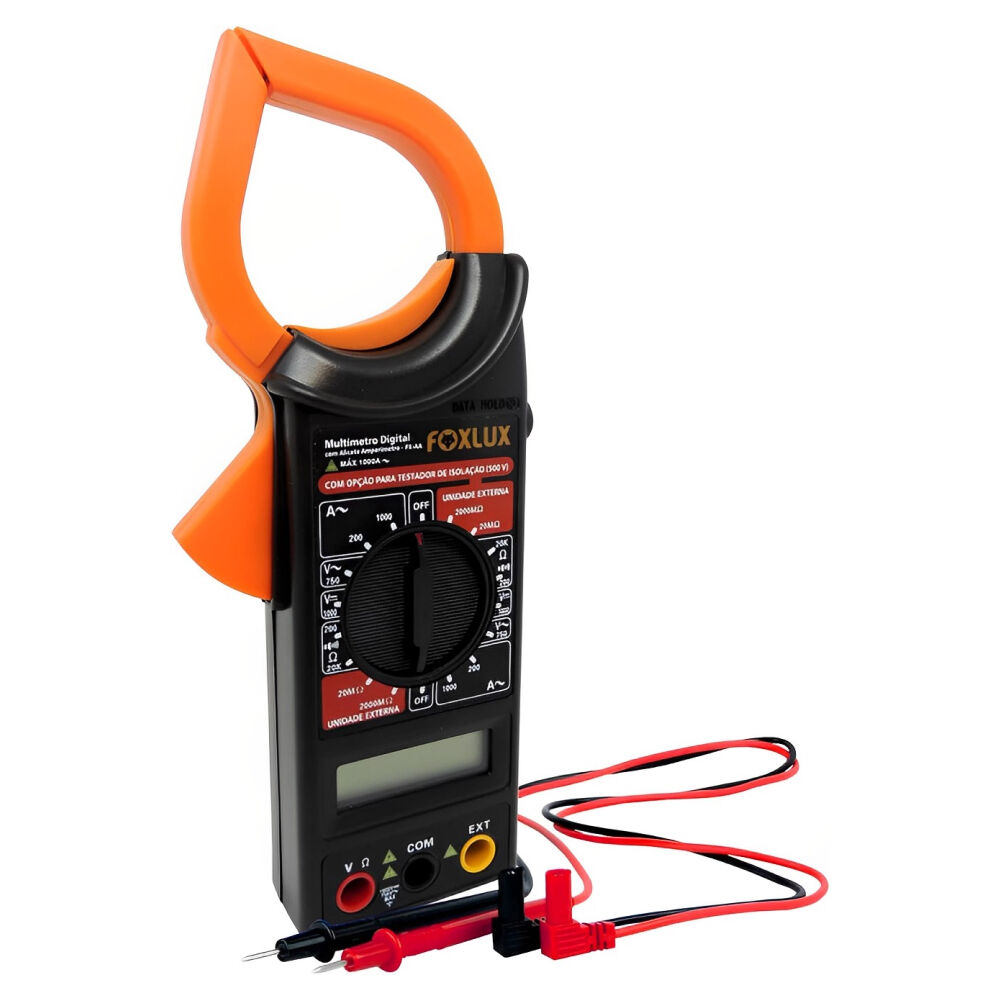 Multímetro Digital com Alicate Amperímetro 30.02 Foxlux