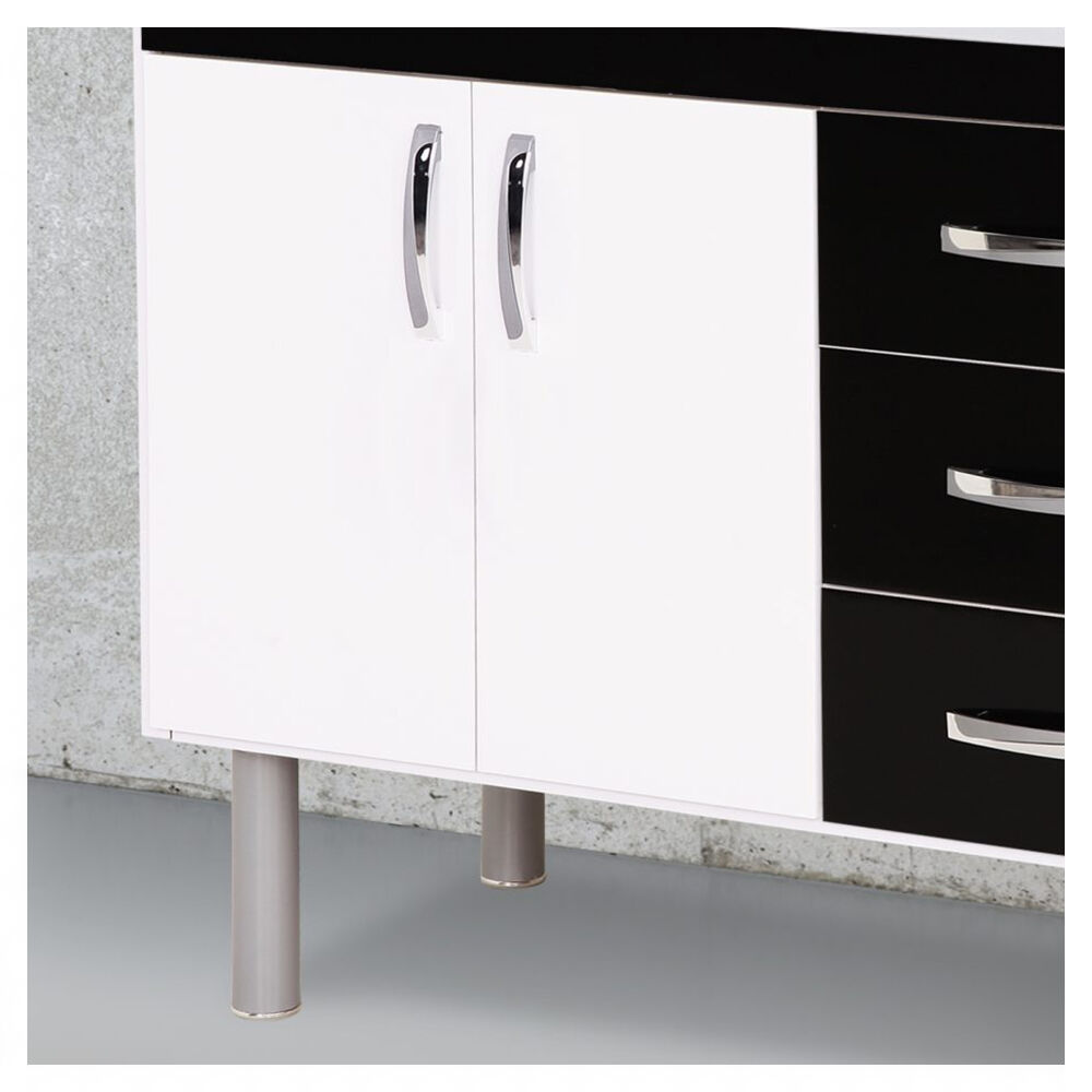 Gabinete Cozinha Tóquio 95,2cm Preto/Branco A.J. Rorato