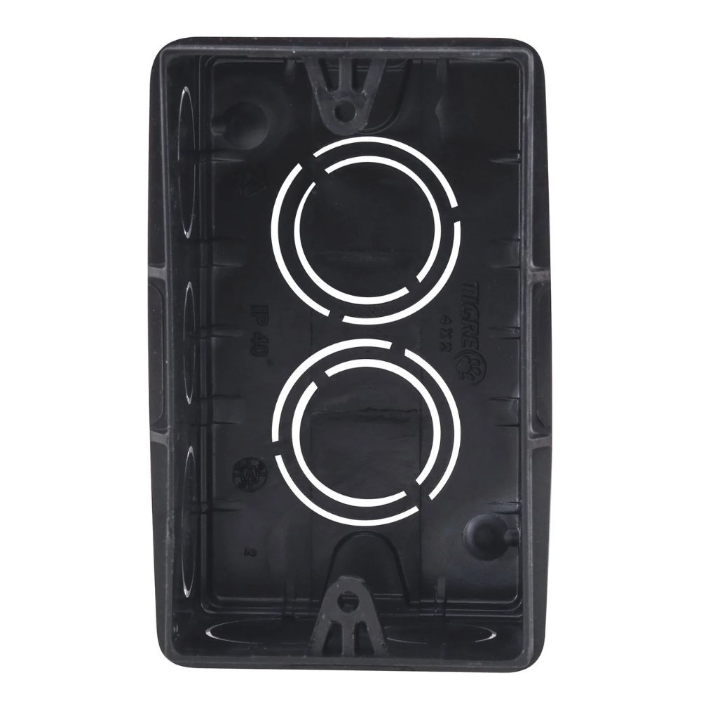 Caixa de Luz Tigreflex 4"x2" Preta Tigre