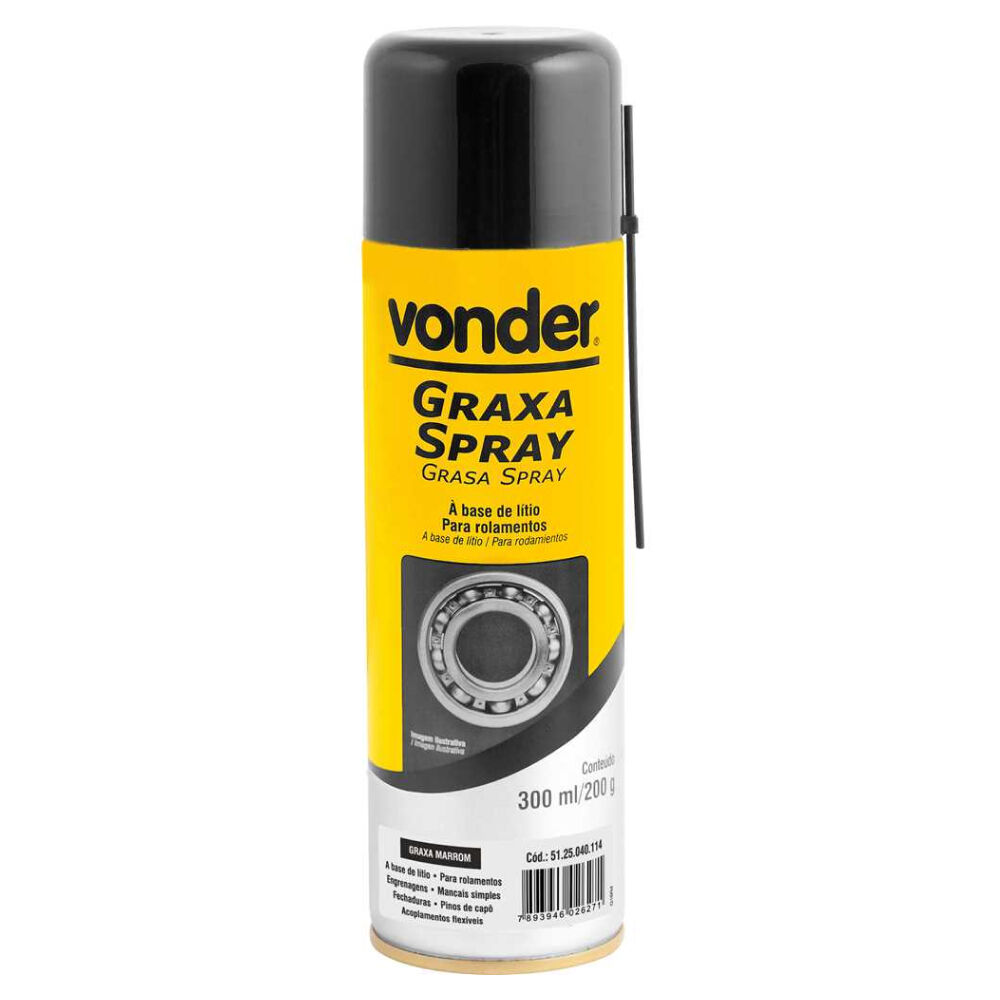 Graxa em Spray Marrom Base de L&iacute;tio 200g Vonder