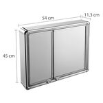 Armário Alumínio de Sobrepor LBP16/S 54 x 45cm Prata Brilhante Astra