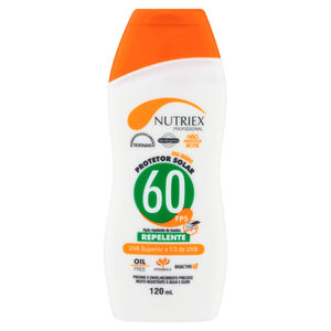 Protetor Solar com Repelente FPS 60 Profissional 120ml Nutriex Protetor Solar com Repelente FPS 60 Profissional 120ml Nutriex