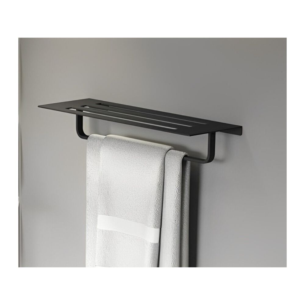 Toalheiro em Alum&iacute;nio com Acabamento Anodizado Preto Fosco Astra