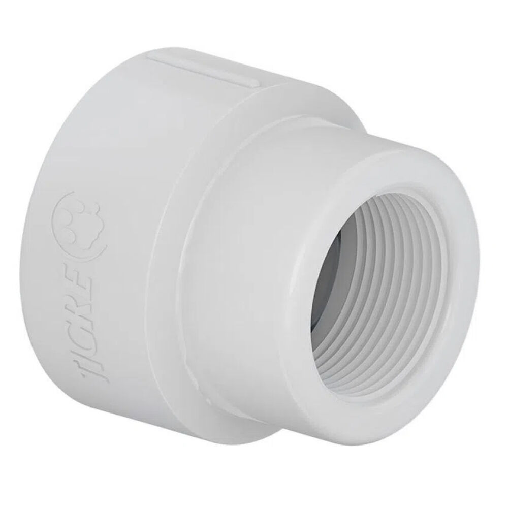 Luva de Redução Roscável 3/4" x 1/2" Branco Tigre