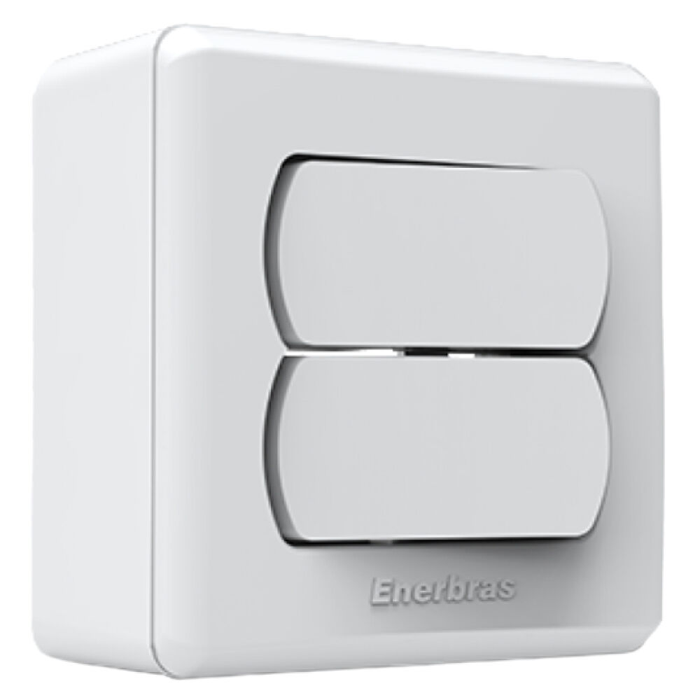 Conjunto Interruptores 2 Teclas Neo Sottile Branco Enerbras