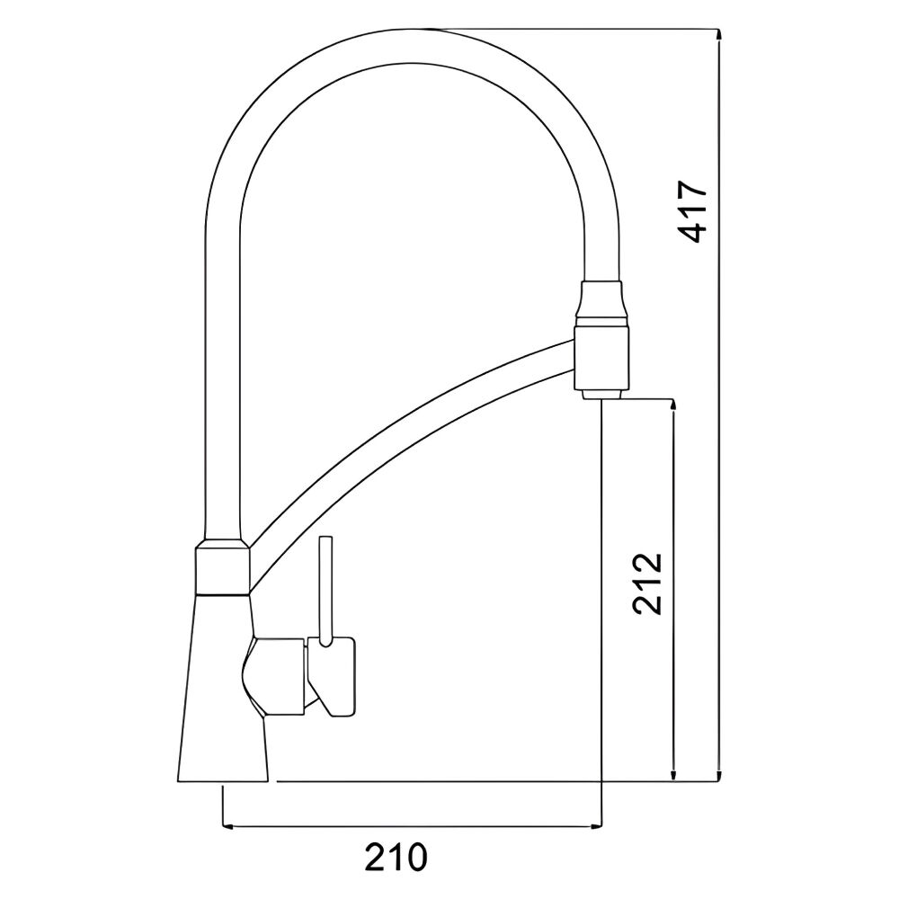 Misturador Monocomando de Mesa para Cozinha Loren Chef Lorenzetti