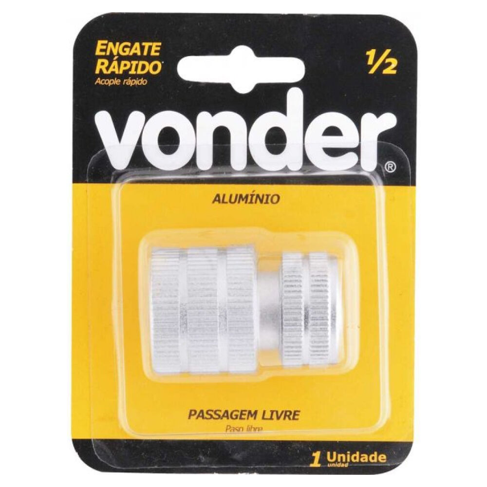 Engate Rápido para Mangueira 1/2" de Alumínio Passagem Livre Vonder