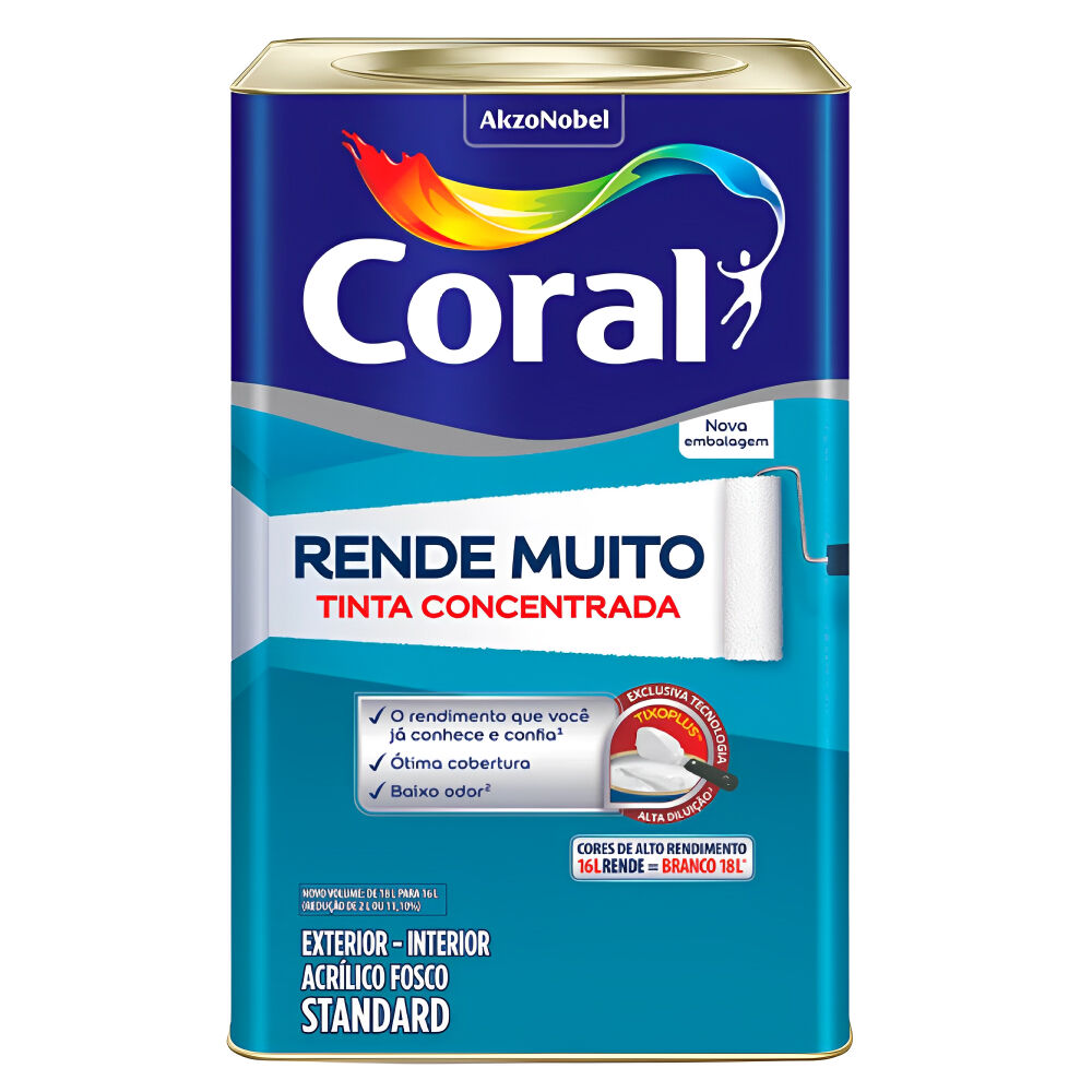 Tinta Acrílica Standard Fosco Rende Muito Marfim16L Coral