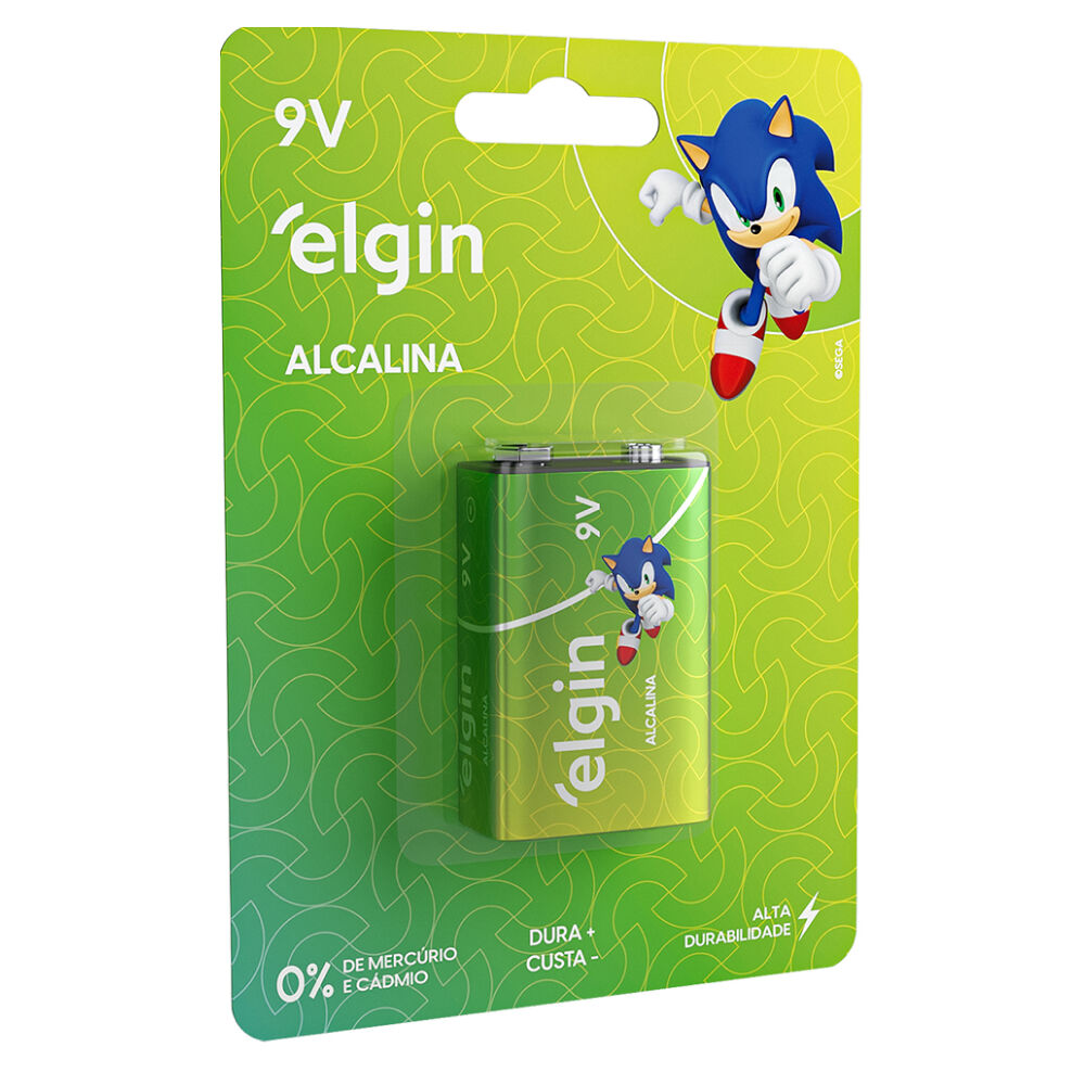 Bateria Alcalina 9V Elgin