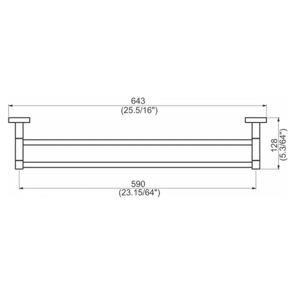 Porta Toalha Duplo Quadra Perflex