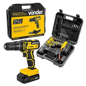 Parafusadeira e Furadeira com Impacto a Bateria 20V Carregador Bivolt Automático PFV 020I Vonder Parafusadeira e Furadeira com Impacto a Bateria 20V Carregador Bivolt Automático PFV 020I Vonder