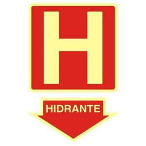 Placa de Sinalização PVC Fotoluminescente Hidrante 20x30cm Sinalize