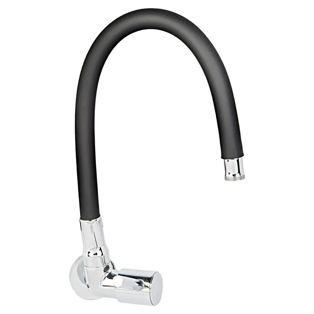 Torneira de Parede para Cozinha Color Flex 1/2" Preto/Cromado Addra