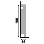 Rodapé  com Friso Moderna 10 x 240cm Branco Santa Luzia