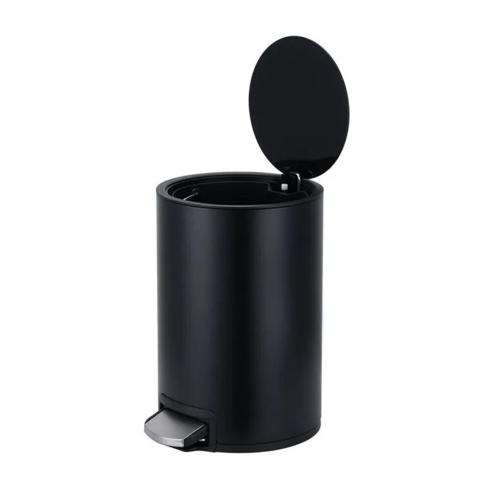 Lixeira com Pedal Agatha Preto Fosco 12L Casa&Ideia