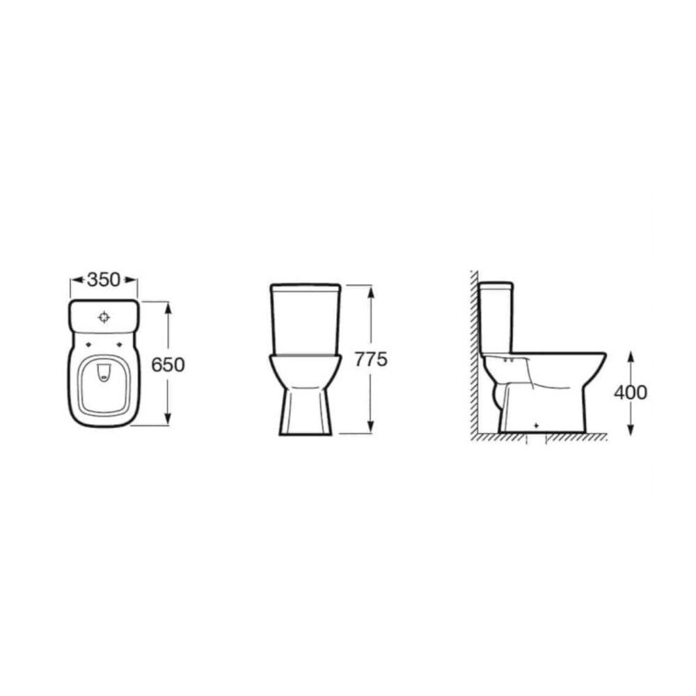 Vaso Sanitário para Caixa Acoplada Debba Classic Matte Black Roca