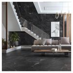 Porcelanato Acetinado Supreme Black 76004 76x76cm Retificado Dora  (Caixa com 1,73m²)