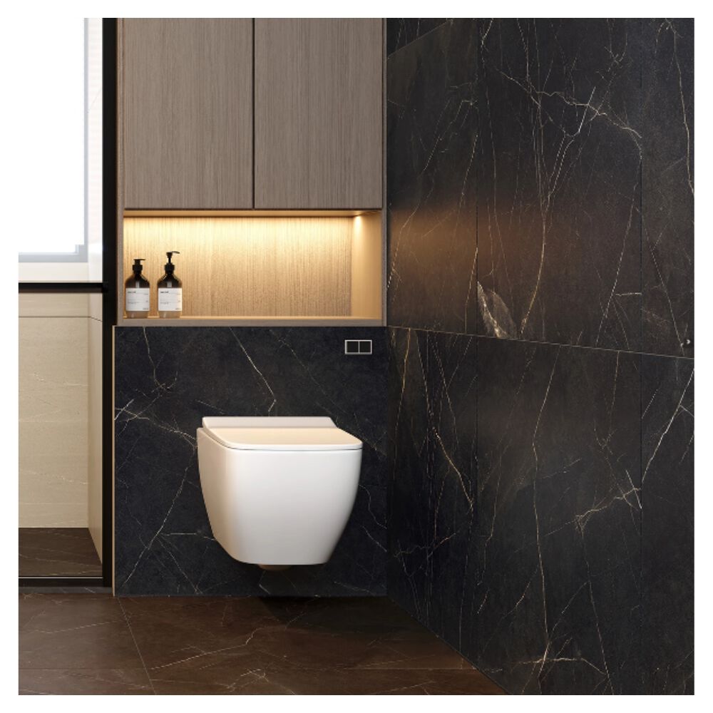 Porcelanato Acetinado Supreme Black 76004 76x76cm Retificado Dora  (Caixa com 1,73m²)