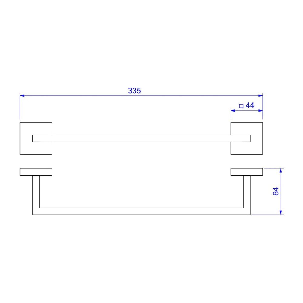 Porta Toalha Barra 30cm Quadratta Gold Matte Deca