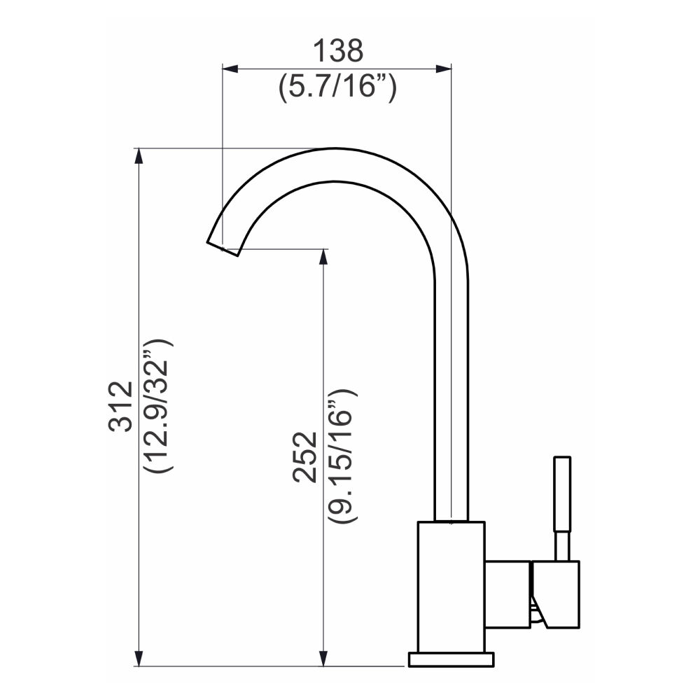 Torneira Misturador Monocomando para Banheiro New Quadra Perflex