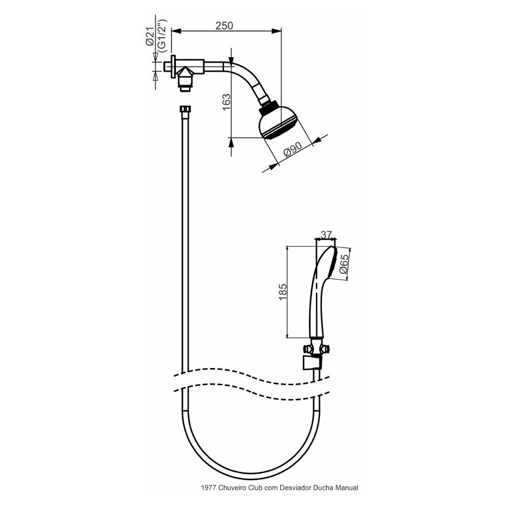 Chuveiro Ducha com Chuveirinho Club Perflex