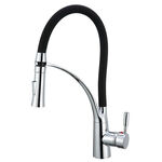 Misturador Monocomando de Mesa para Cozinha com Ducha Color Flex 1/2'' Preto Addra