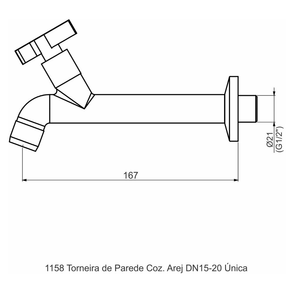 Torneira de Parede para Cozinha Arejador Única Perflex
