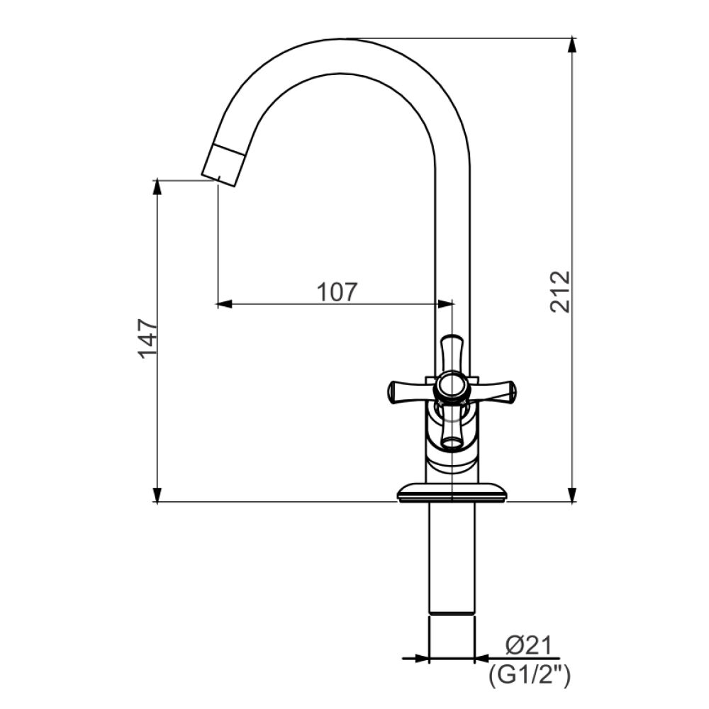 Torneira de Mesa para Lavatório Job 1196 Cromada Perflex
