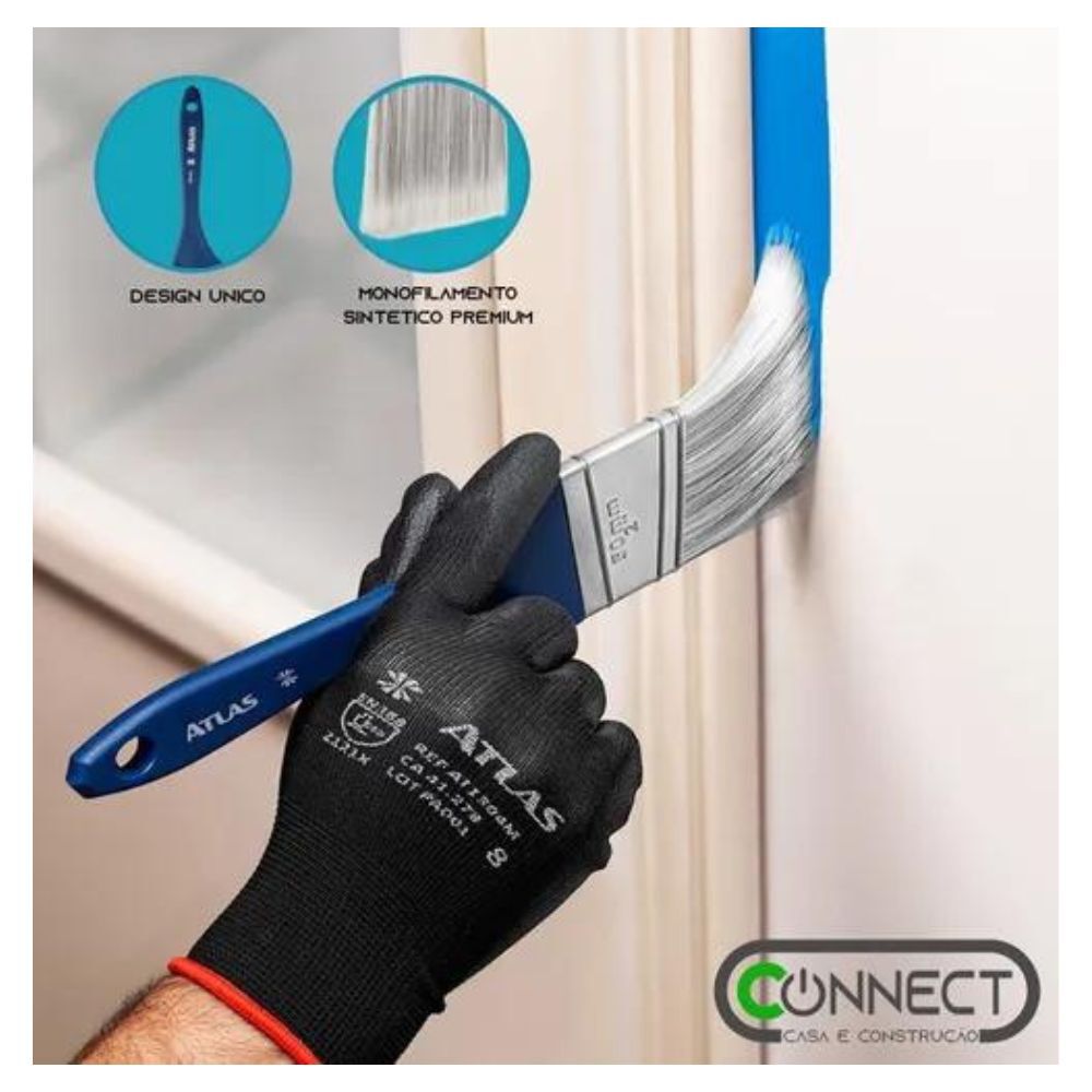 Pincel Trincha Angular 2" Plumatek para Pintura Atlas AT340/5AN